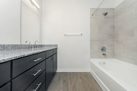 Bathroom picture showing vanity and shower