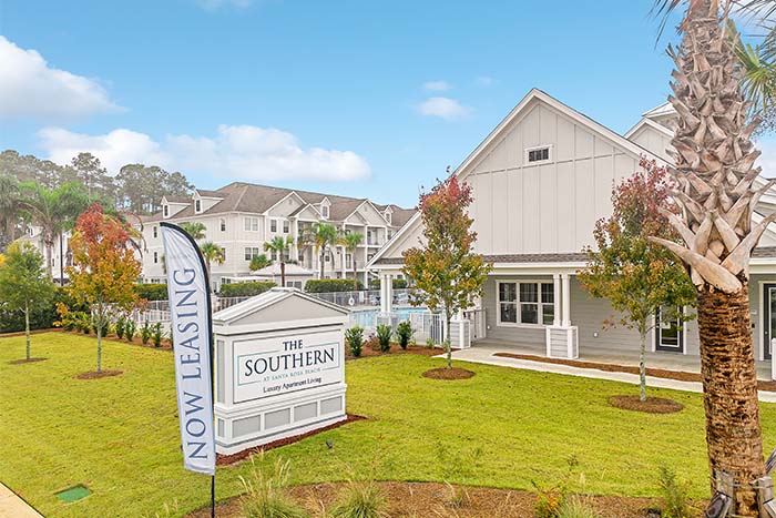 Front entrance of the apartment complex